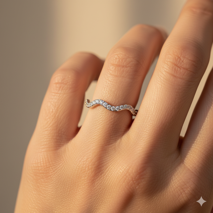 Zenya Kristall- &amp; Silberwellenring