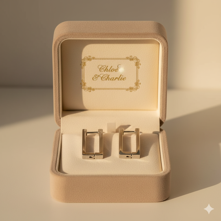 Silberne Rechteckige Creolen