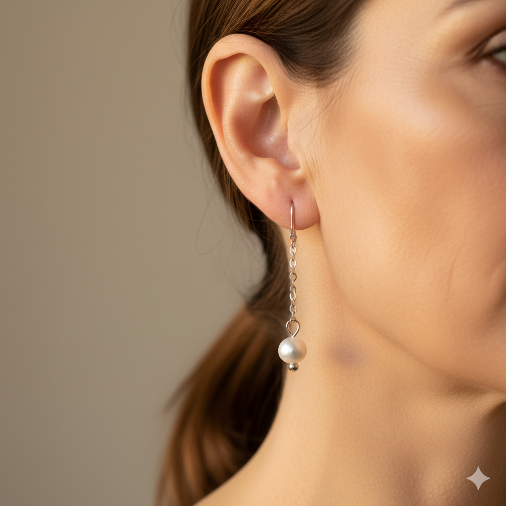 Silberne Maria Tropf Ohrringe