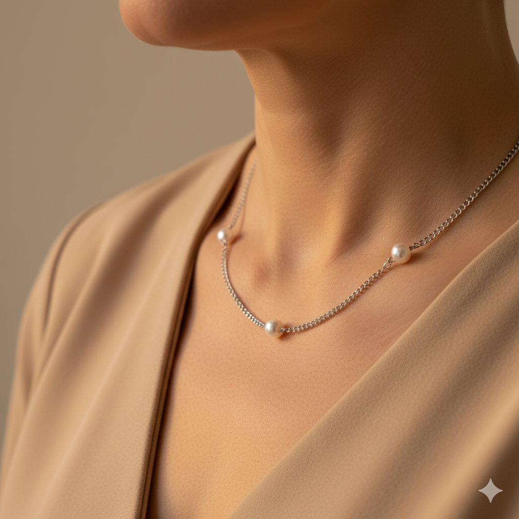 Nura Silberne Halskette