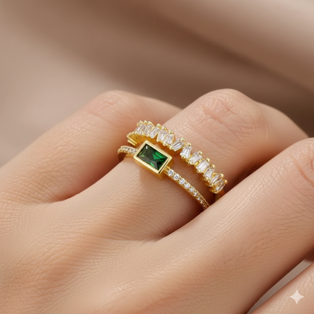 Glückseligkeit - Geschichteter Kristallring