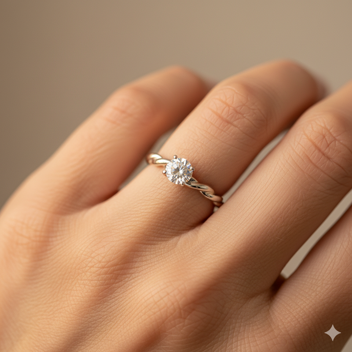 Milan Verdrehter Silber-Kristallring