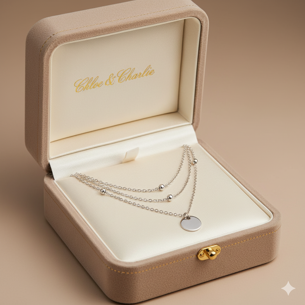 Schichtige Scheiben-Halskette Silber