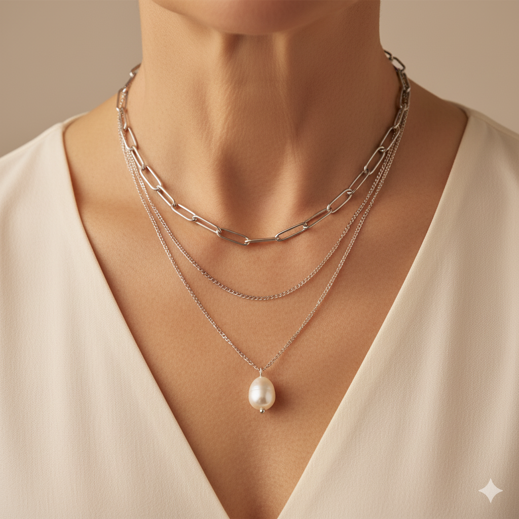 Angela Silberne Halskette