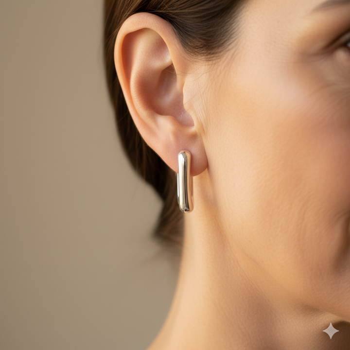 Alice Quadrat Hoop Gold Ohrringe