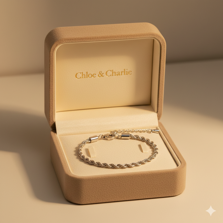 Verdrehte Ketten Silberarmband