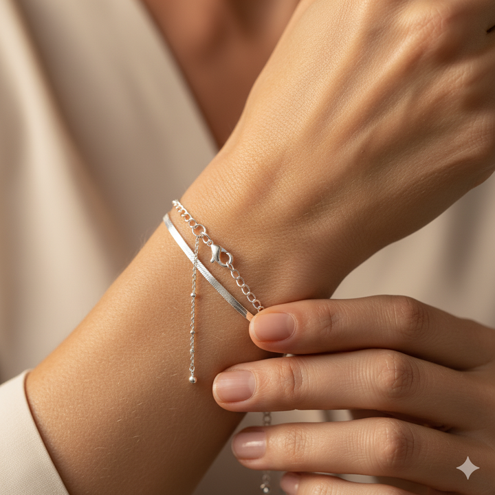 Pia Silber Schichtenarmband