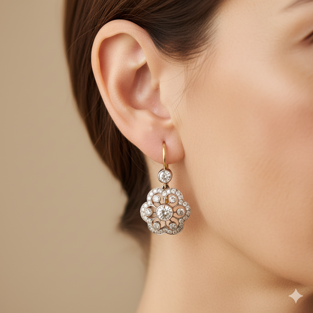 Vintage Mandala Kristallohrringe 