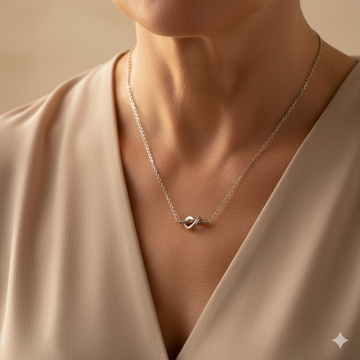 Adela Knoten Silber Halskette