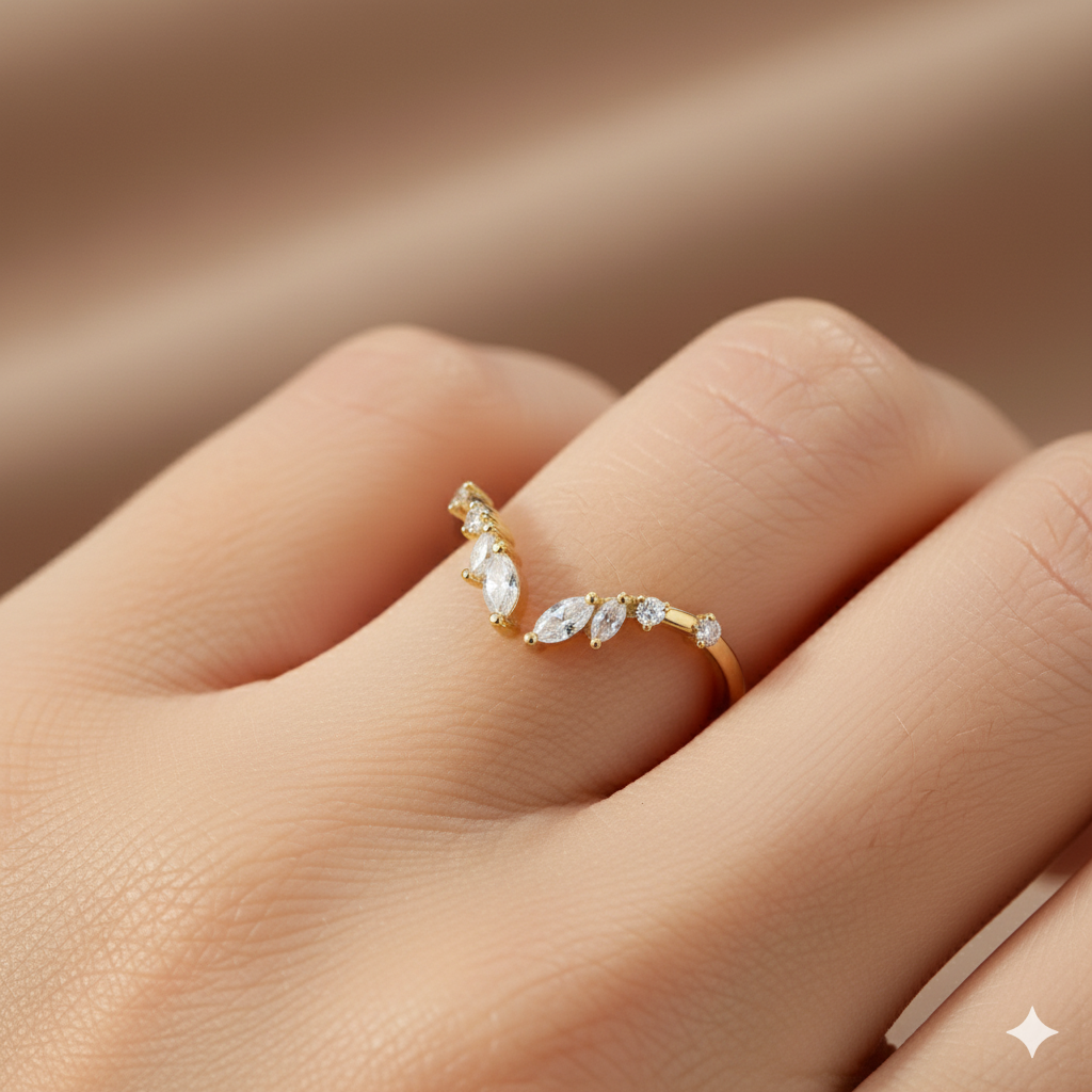 Frieden - Kristall Gold Weinring