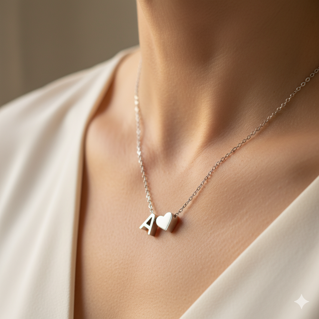 Ewige Liebe &amp; Brief Silber Halskette