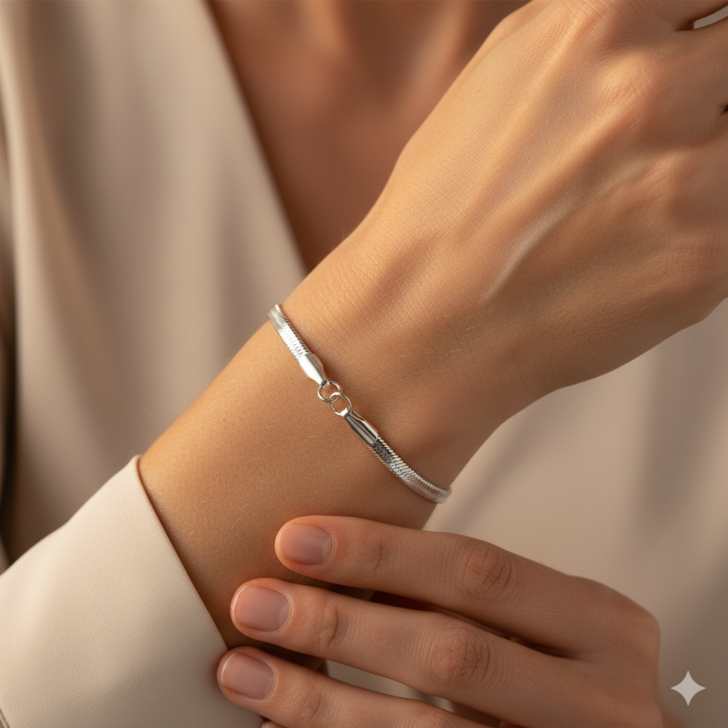 Sarya Snake Chain Silberarmband