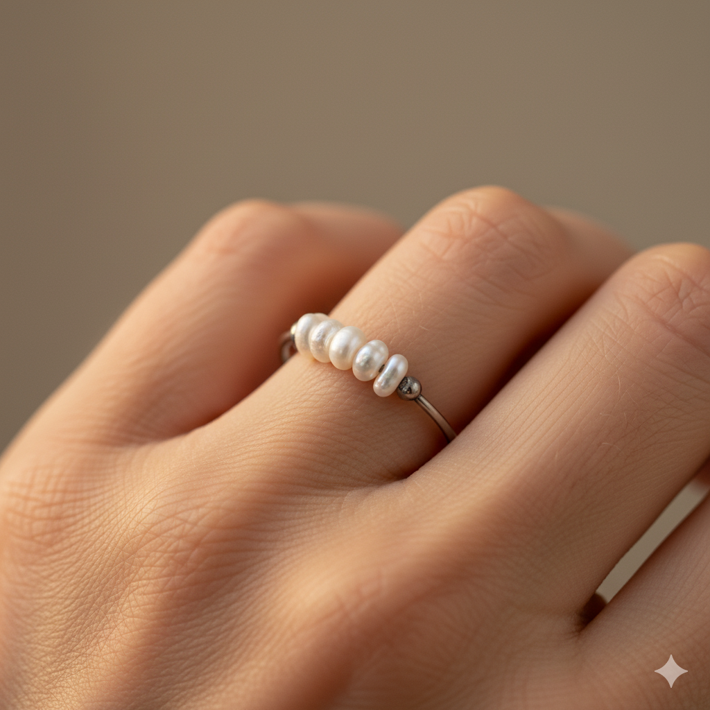 Klassischer Süßwasser-Silberring