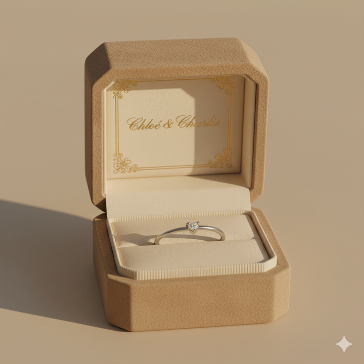 Kristallherzring „Kleines Liebe“.