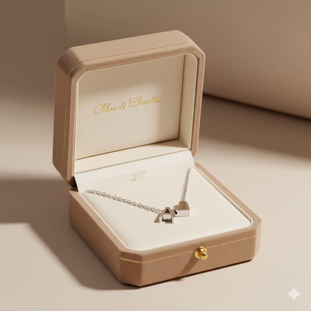 Ewige Liebe &amp; Brief Silberne Halskette