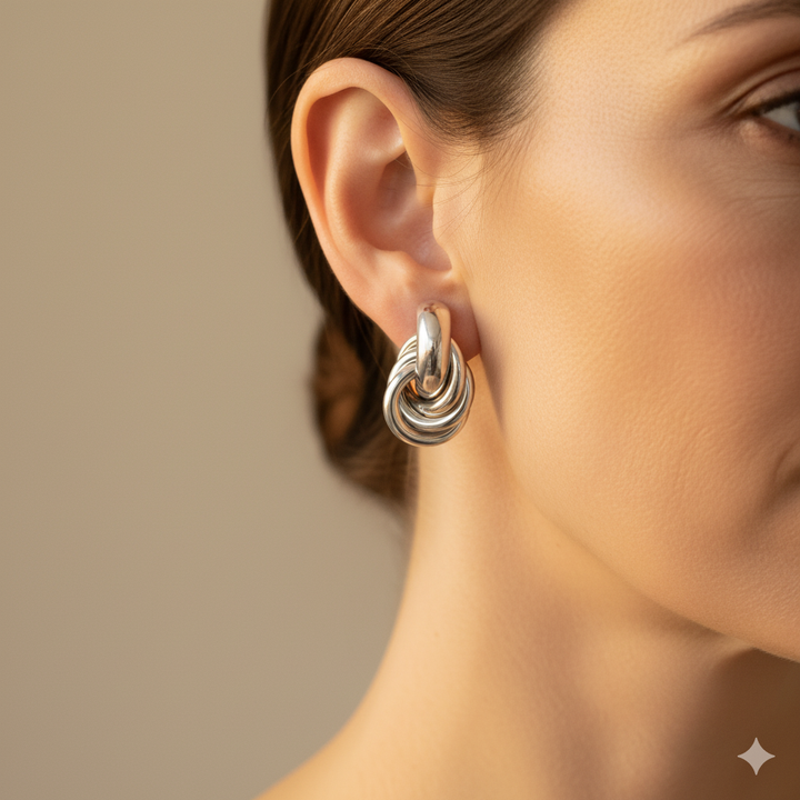 Sofia Gedrehte Silber Creolen