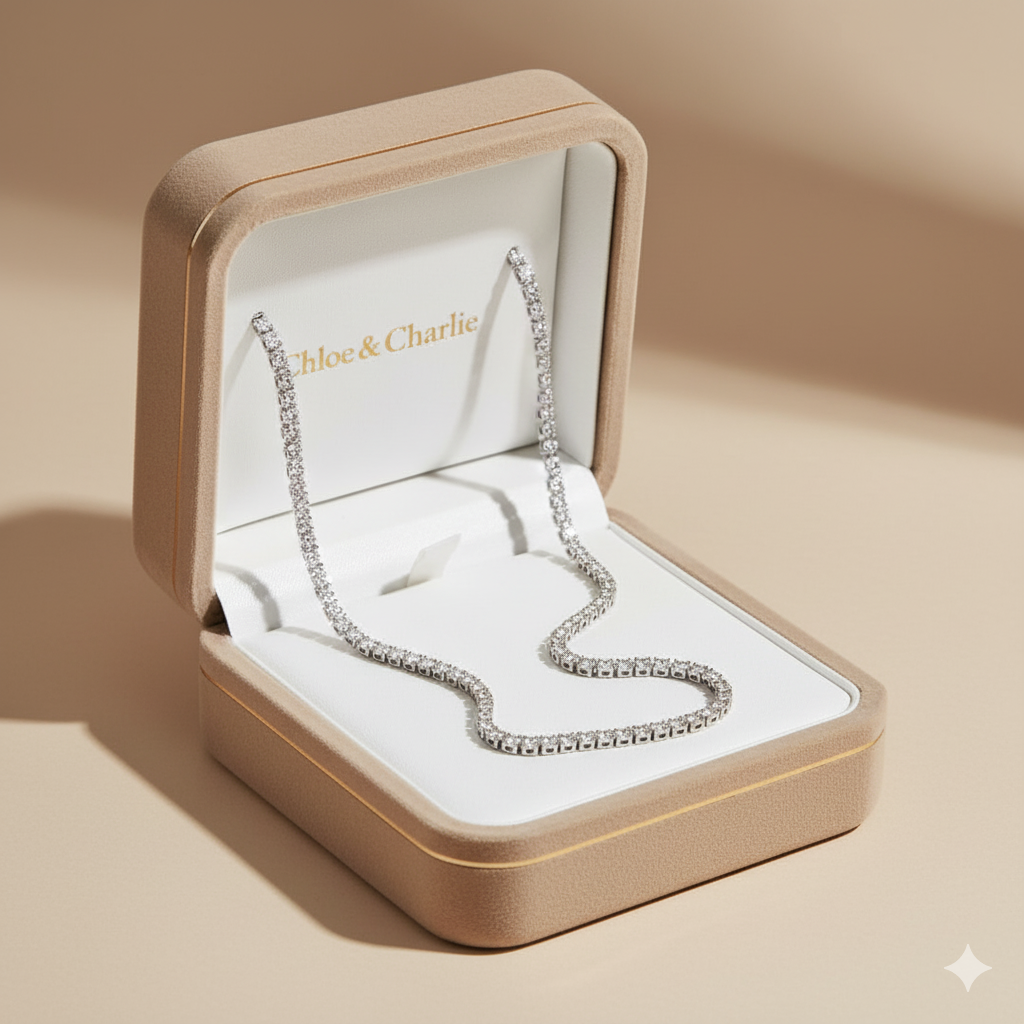 Lexi Silber Kristall Halskette