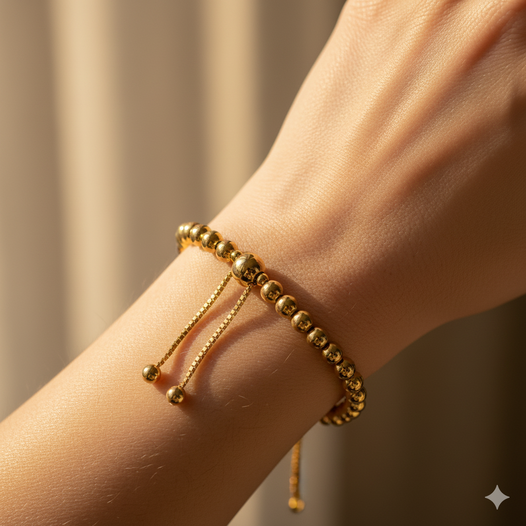 Nila Perlenarmband aus Gold