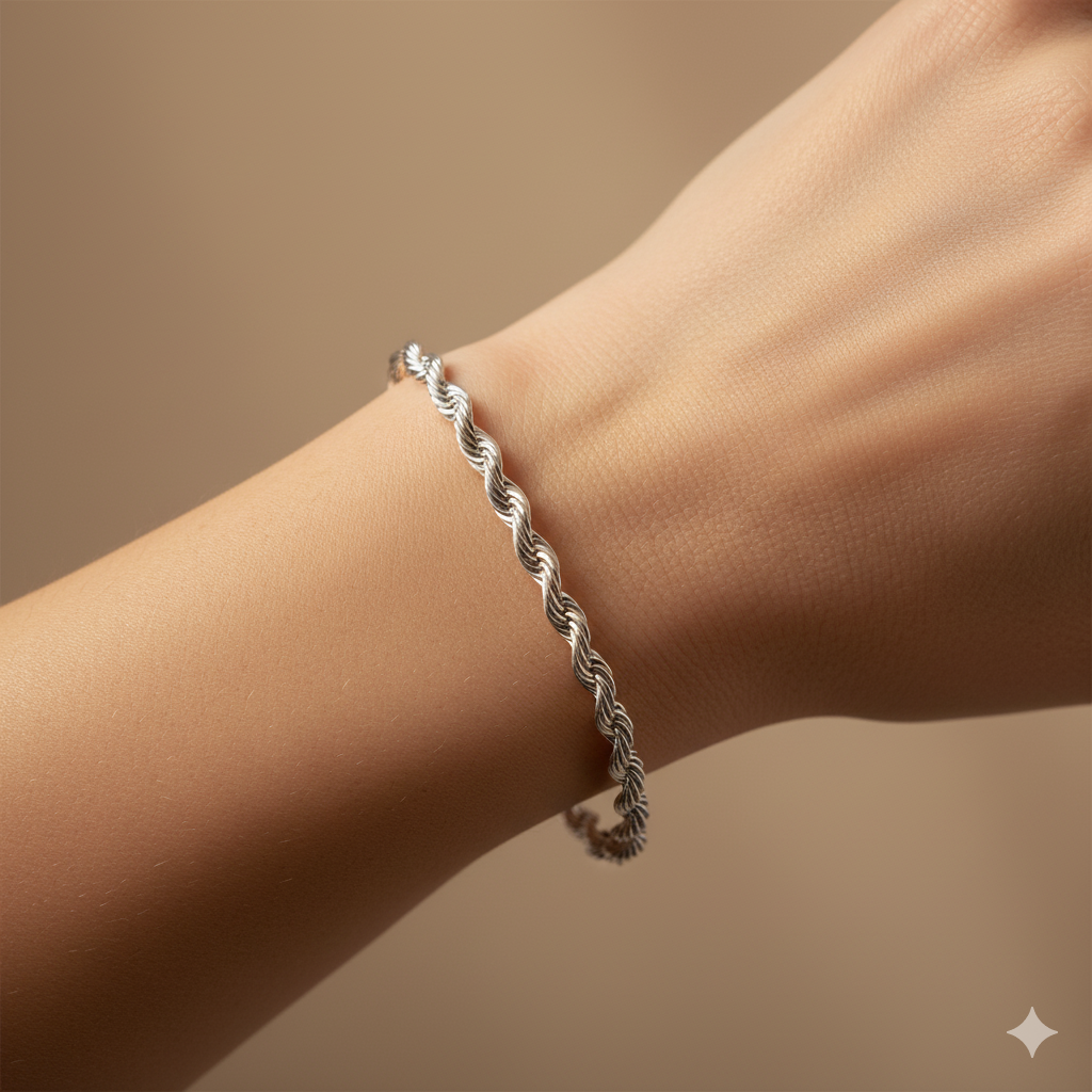 Verdrehte Ketten Silberarmband
