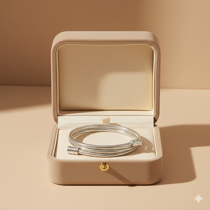 Verdrehte Silberarmband