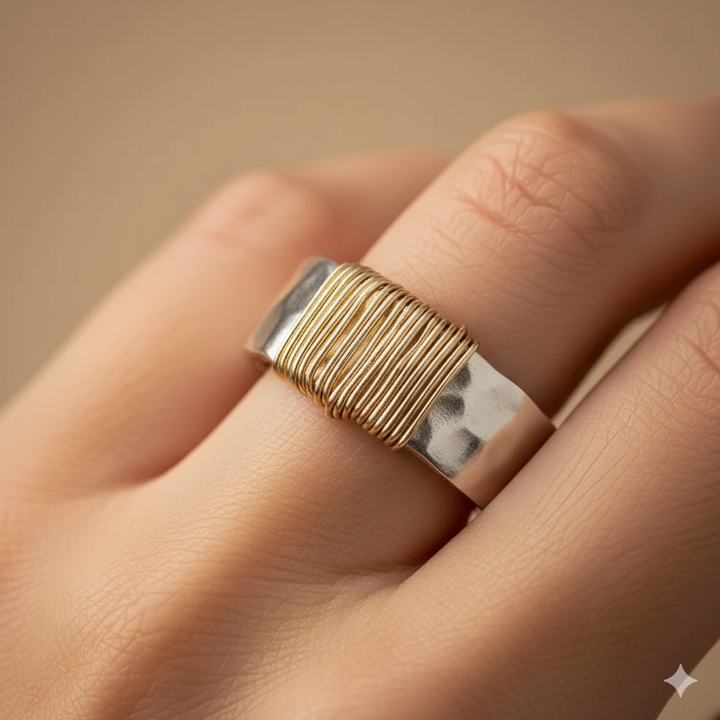 Goldener Boho Fäden Ring