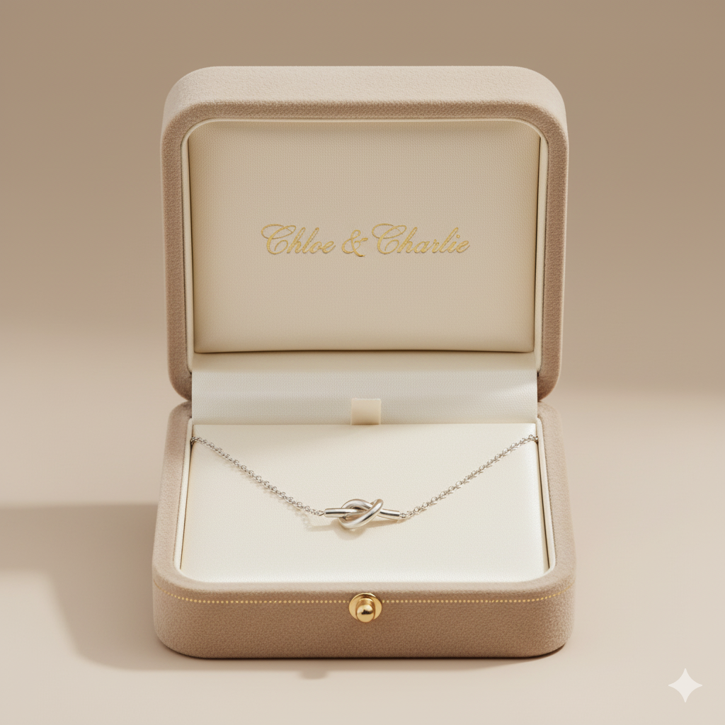 Adela Silber Knotenne Halskette