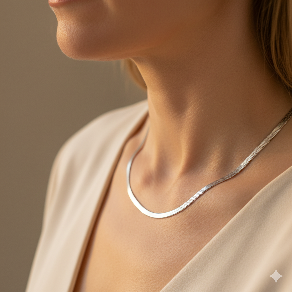 Sarya Snake Chain Silberne Halskette