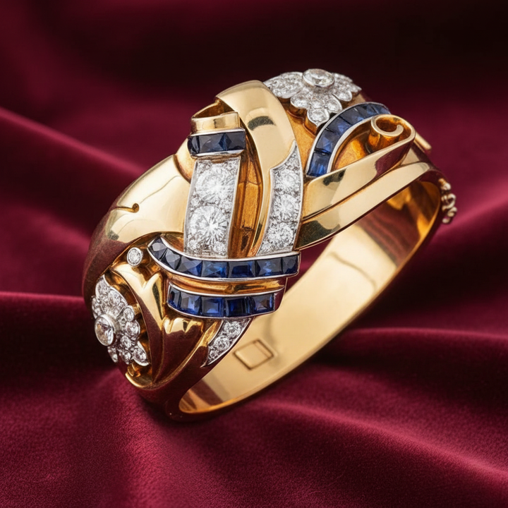 Goldener Vintage-Zirkonia-Ring