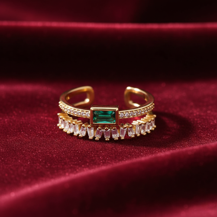 Glückseligkeit - Geschichteter Kristallring