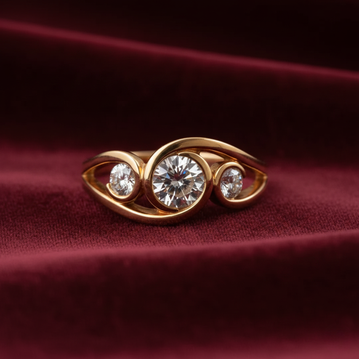 Exklusiver Goldener Spiralenring