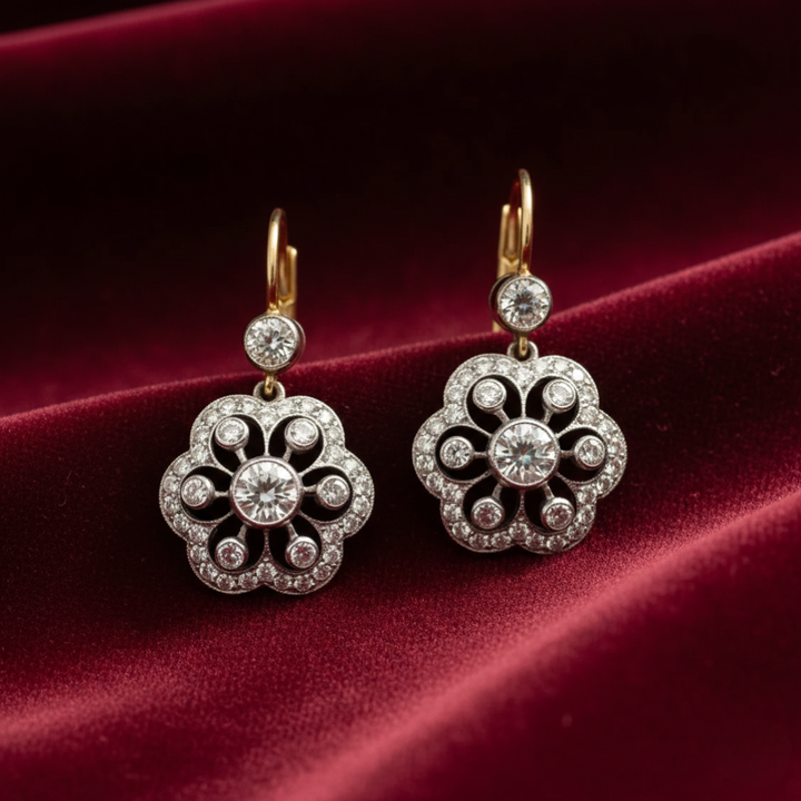 Vintage Mandala Kristallohrringe 