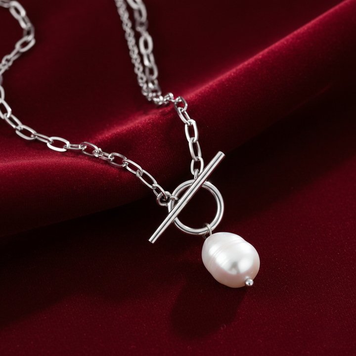 Eva Süßwasser Silber Halskette