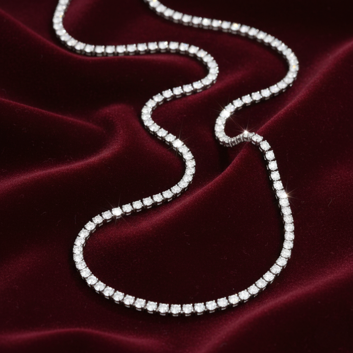 Lexi Silber Kristall Halskette