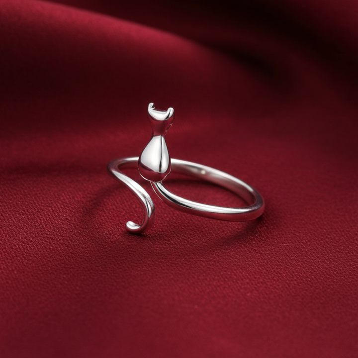 Mitternachtskatze Silberring