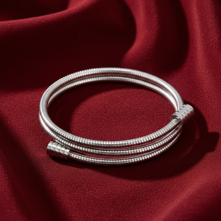 Verdrehte Silberarmband