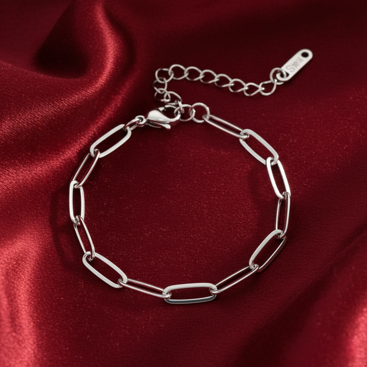 Büroklammer Silberarmband