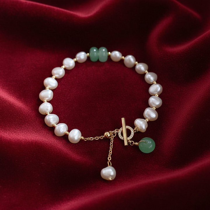 Perlenarmband in Smaragdgrün 